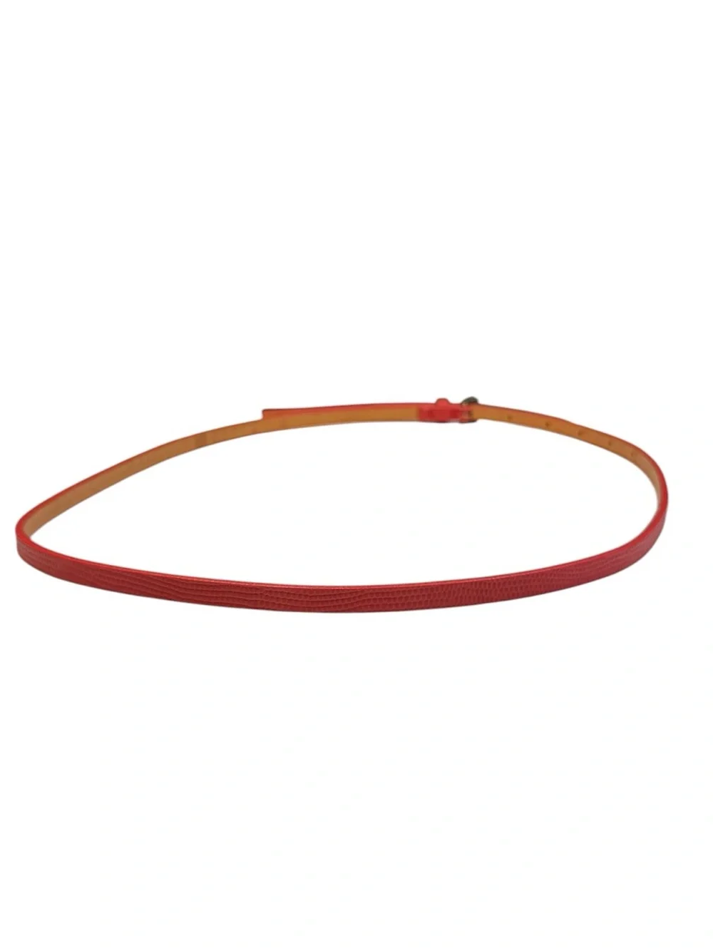 Vintage GAP Red Embossed Cow Leather Extra Skinny Belt USA Women's Size S